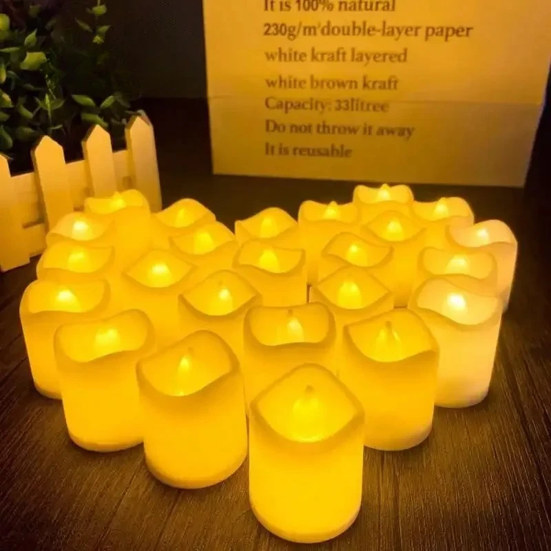 6/12 Uds. Velas LED sin llama deseos creativos lámpara de té Led blanco cálido Halloween boda decoración navideña luz de vela