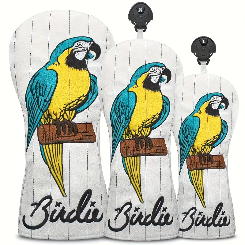 

Модный чехол для головы для гольфа с рисунком попугая, текстурированный дизайн, аксессуары для гольф-клуба, пыленепроницаемый и прочный материал