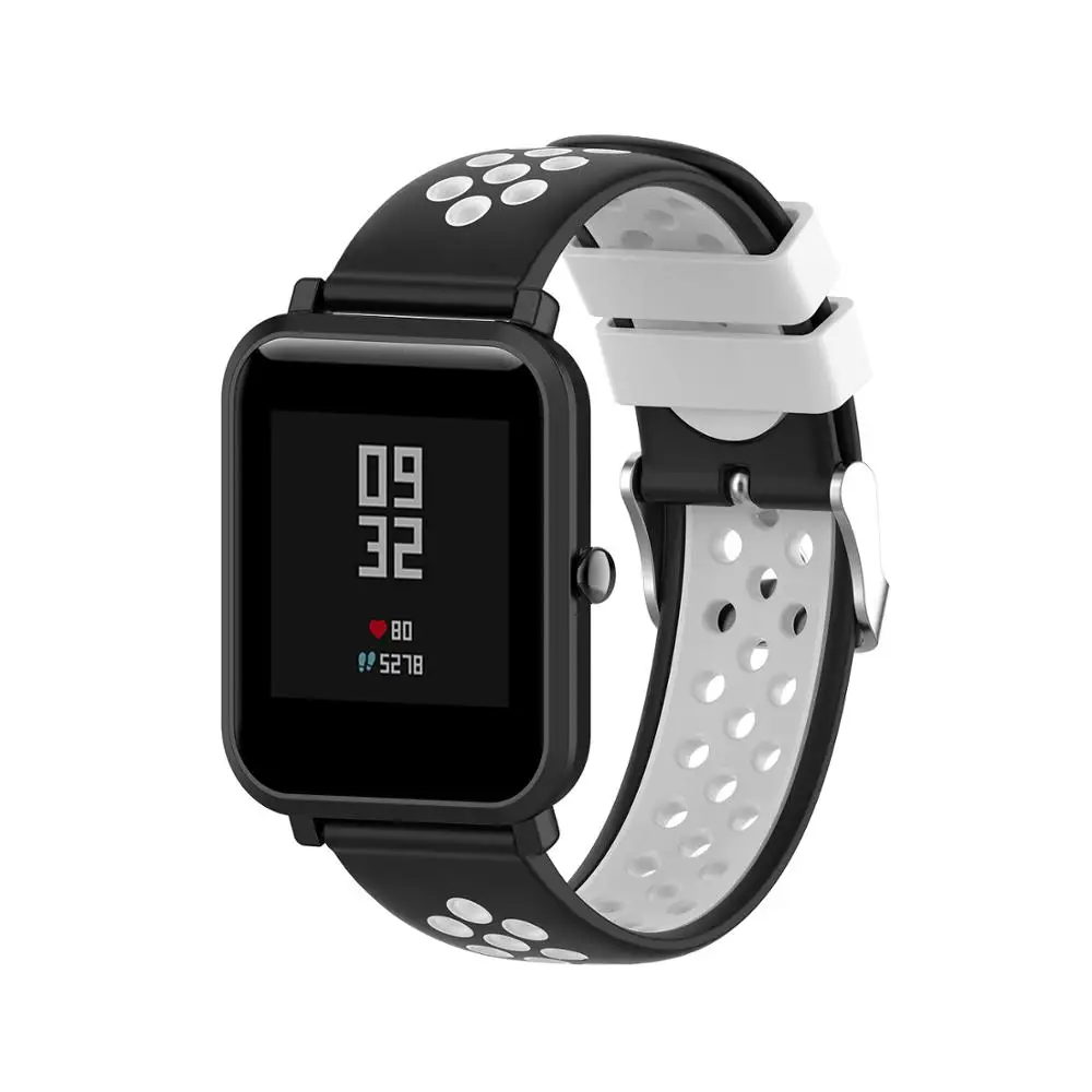 فيفاتا 20 22 مللي متر مزدوج اللون سيليكون حزام ساعة اليد ل شاومي Huami Amazfit بيب/GTR/GTS/Pace/Stratos 3/Garmin Vivoactive 3/Venu SQ