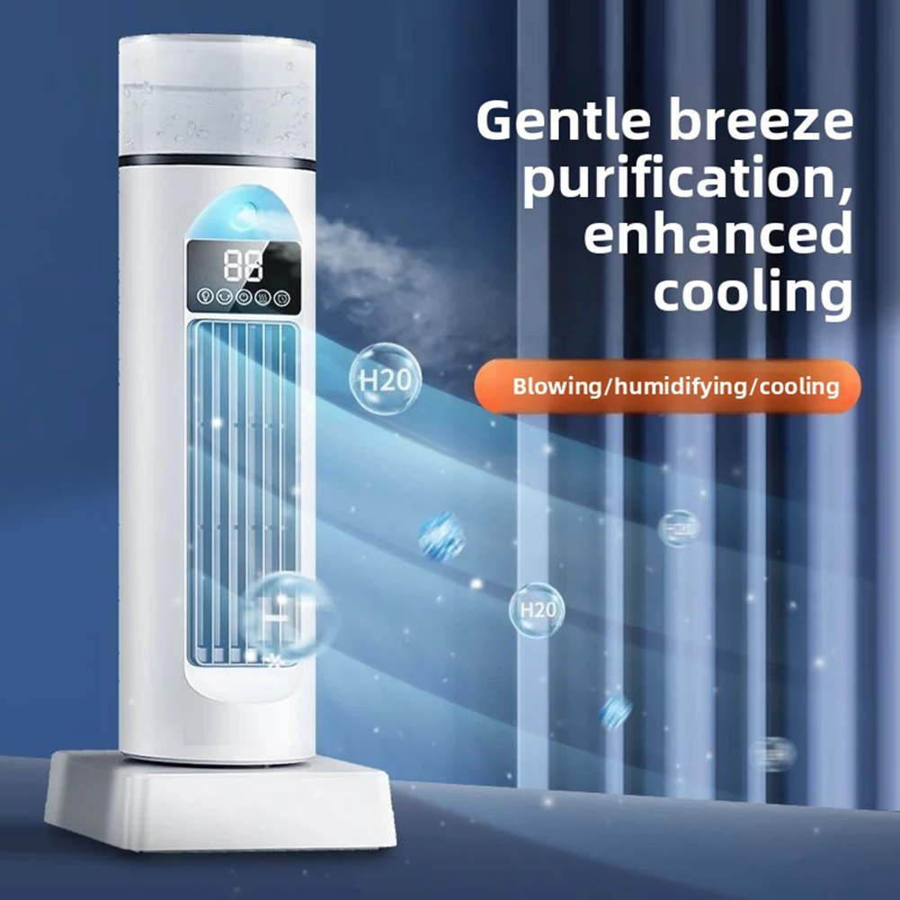 Leafless Tower Fan with Remote Control Air Cooler Desktop Fan 6 Speed Bladeless Air Conditioner Standing Fan for Bedroom Office