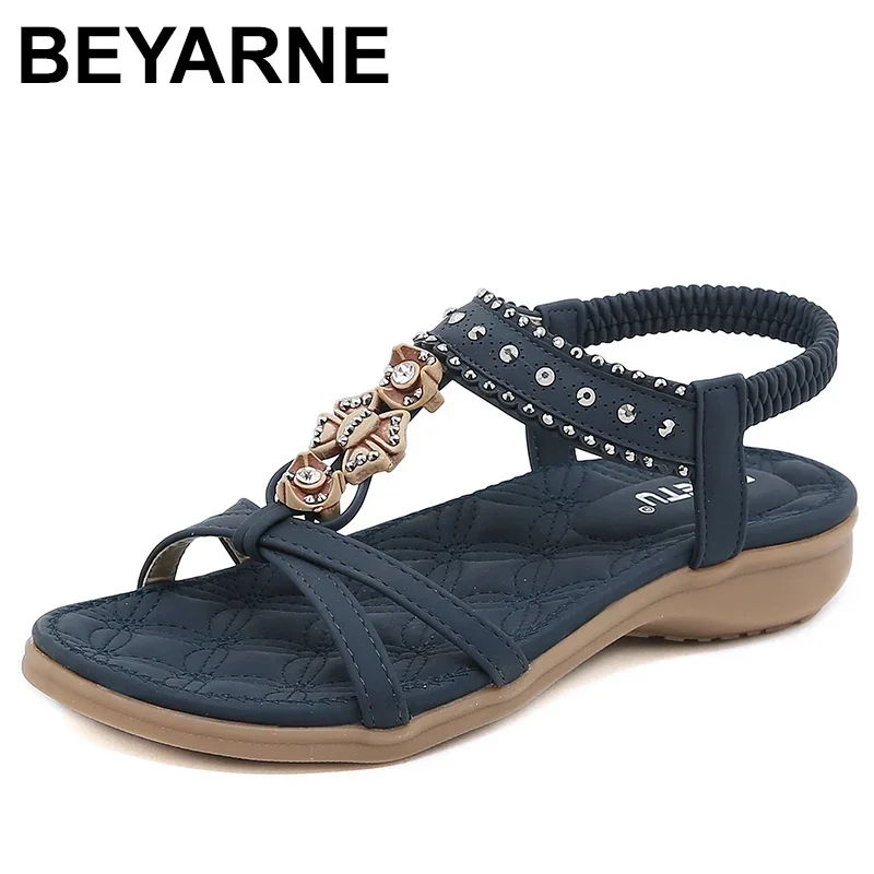 Euro Style Women Summer Sandals Plus Size 35-42 Basic Ladys Casual Flat Beach Shoes