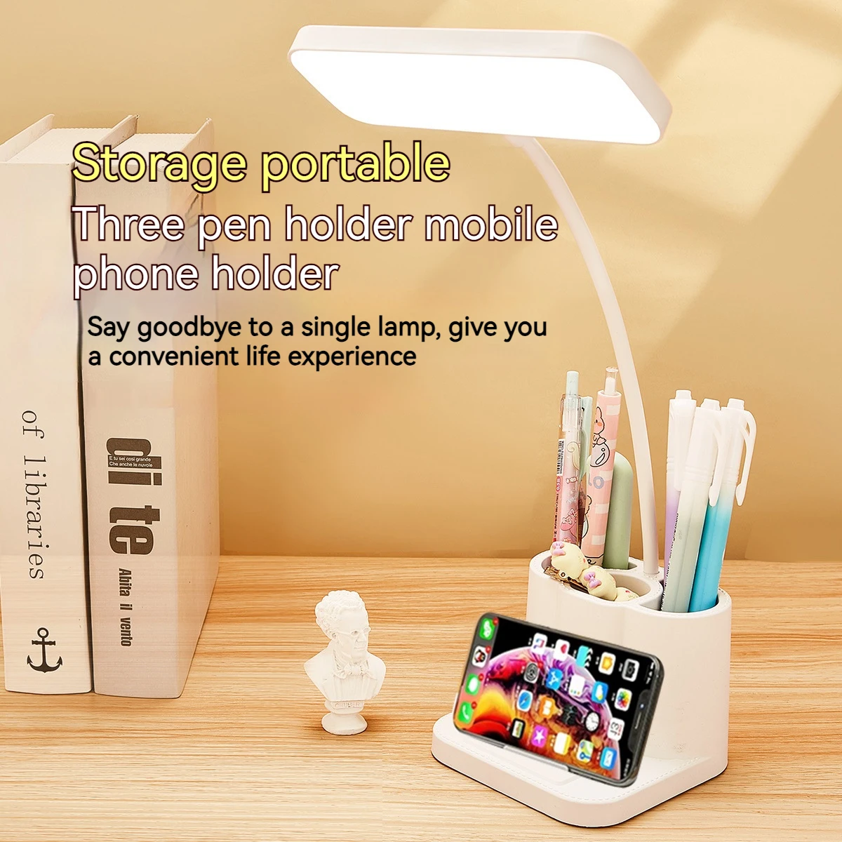 USB Rechargeable Table Lamp Learning Dormitory Eye Protection Touch Dimming Learn Night Light For LED Bedside Reading Book Lamp