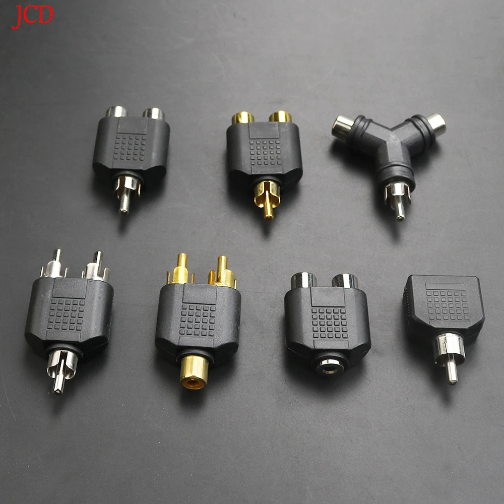 1 piece 3.5mm to RCA Stereo Female Jack Plug Adapter Headphone Y Audio Adapter RCA Male Female To 2RCA male Audio connector