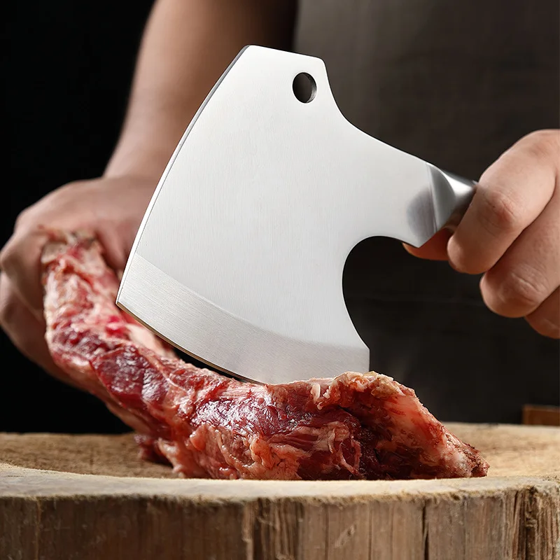 XITUO Meat Cleaver Butcher Axe Bone Chopper Heavy Duty Bone Cutting Knife Bone Breaker Stainless Steel Thicken Blade Kitchen Axe