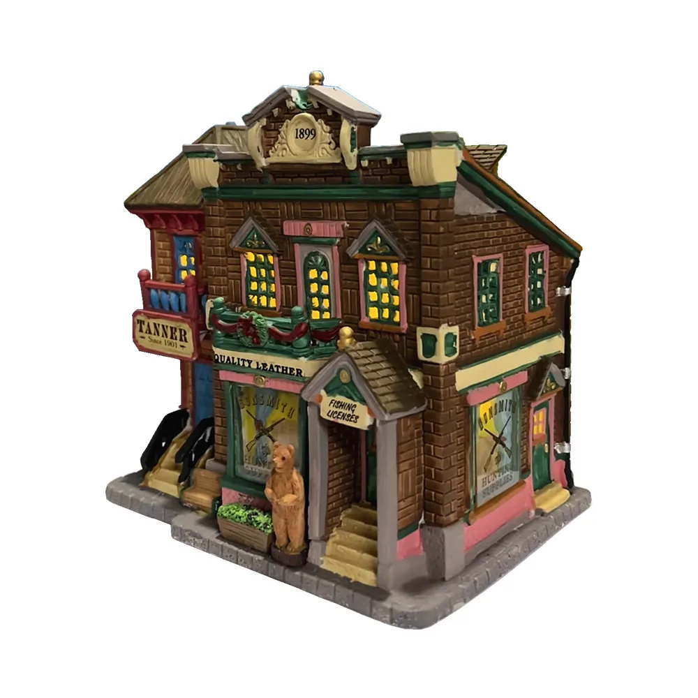 Miniature Halloween Christmas Lemax Ceramic Painted 3D House Figurine Sand Table Building Ornaments Gifts