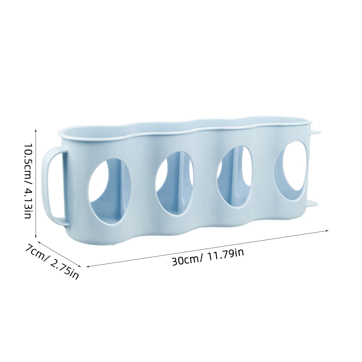 

2PCS 4 Section Beverage Can Organizer Hand Pull Type Refrigerator Holder Plastic Storage Box (Sky-blue)