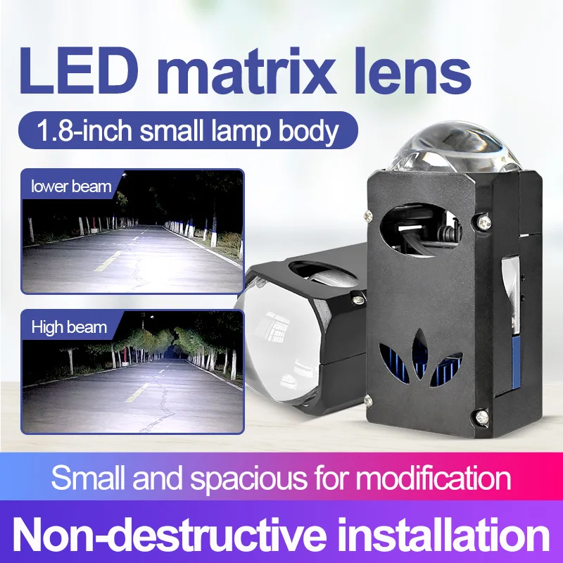 

1.8/1.5 Inch Bi-LED Mini Projector Module Headlights 100W Dual Beam Car Motorcycle Universal Fit H7 LED H4 LED