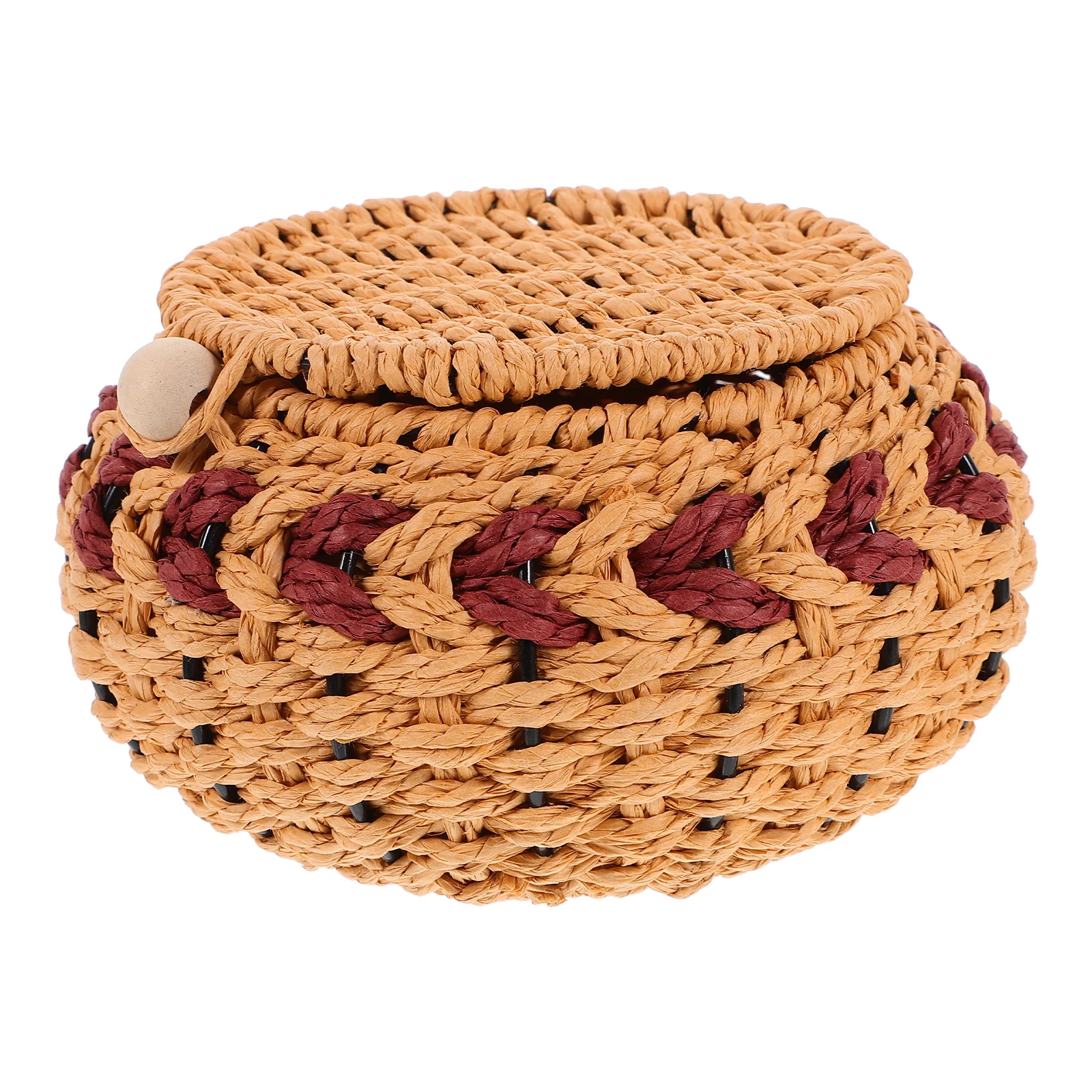 

Creative Rope Pieces Woven Basket Storage Box Dustproof Portable Organizer Jar Home Chess Pieces Jar Container