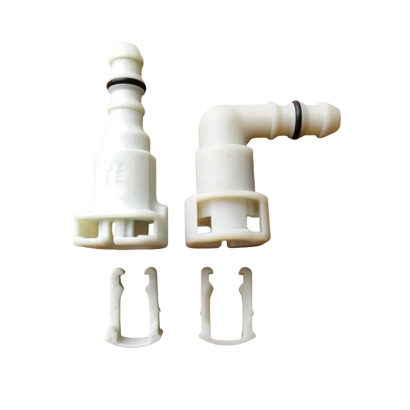 7.89mm ID6 180 degree 5/16 SAE fuel pipe fittings auto plastic Fuel line quick connector for Chevrolet U clip 2 pcs one lot
