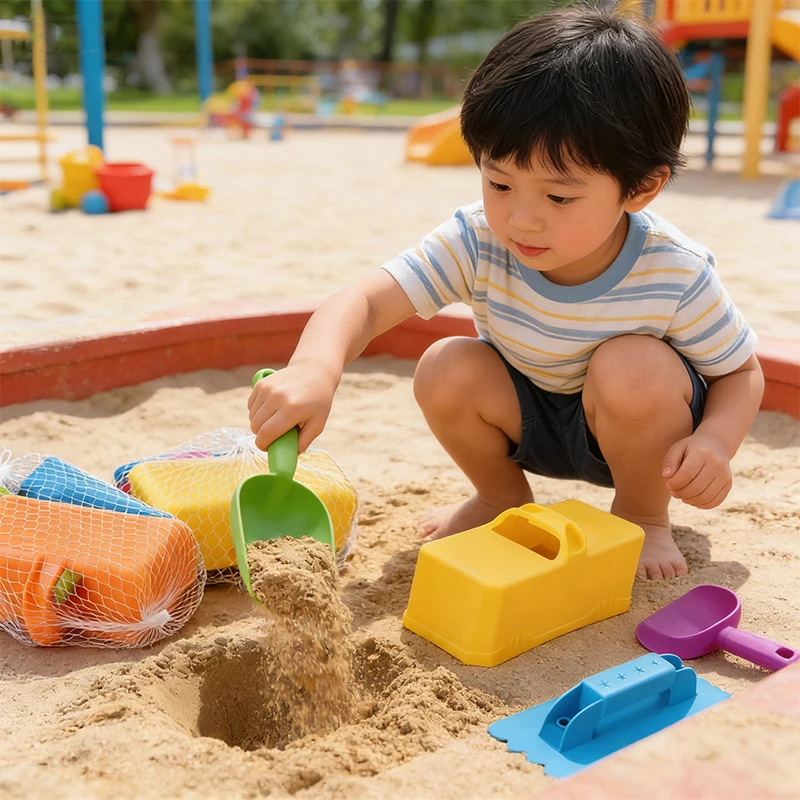 4pcs Snow Sand Construction Toy Set Sand Brick Maker Mold Shovel Kids Outdoor Beach Snowball Building Play Toy Birthday Gifts view 6
