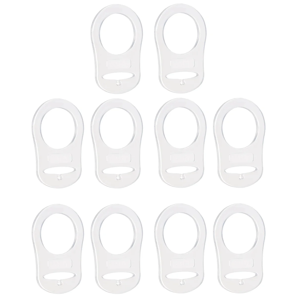 N99R 10 Pcs Button Silicone Ring Mam Pacifier Holder Mannequin Clip Adapter Transparent