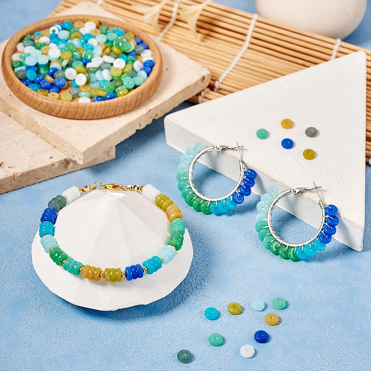 6x3mm Glass Wheel Beads Rice Beads  with 1mm Hole - DIY Jewelry Making (Bracelet/Necklace/Anklet) 10g/Pack (50-55pcs) view 6