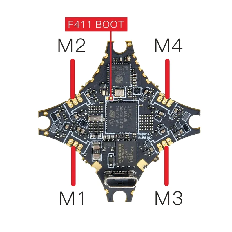 M05K Superx HD ELRS 1-2S AIO Controlador de vôo embutido 12A ESC UART ELRS V3 RX para Mobula6 Hdzero Moblite7 Walksnail