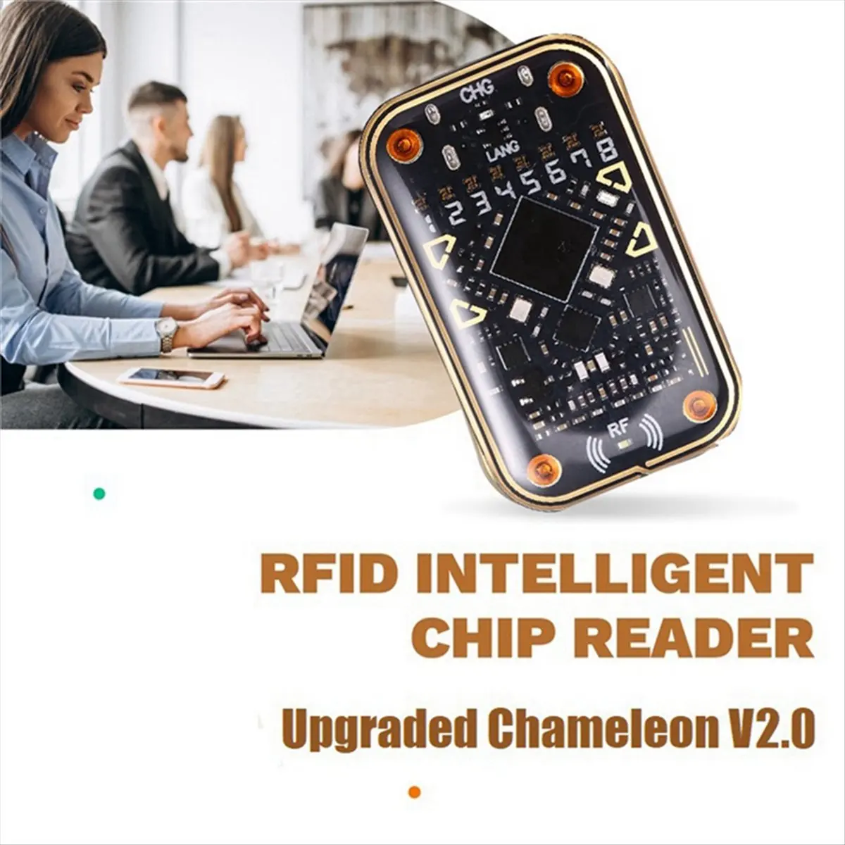 

2025 New Chameleon V2.0 RFID Smart Chip Reader Smart Card Emulator 125K 13.56M IC ID Decode NFC Duplicator+2XUID/CUID Keychain