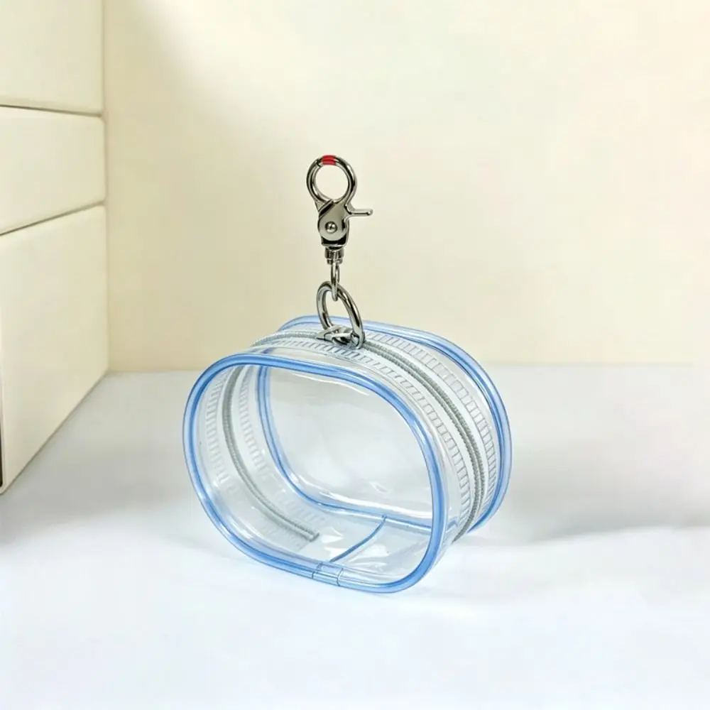 Stylish PVC Pet Food Pouch Transparent Zipper Closure Cat Food Bag Clamshell Opening Hanging Loop Portable Feeding Bag