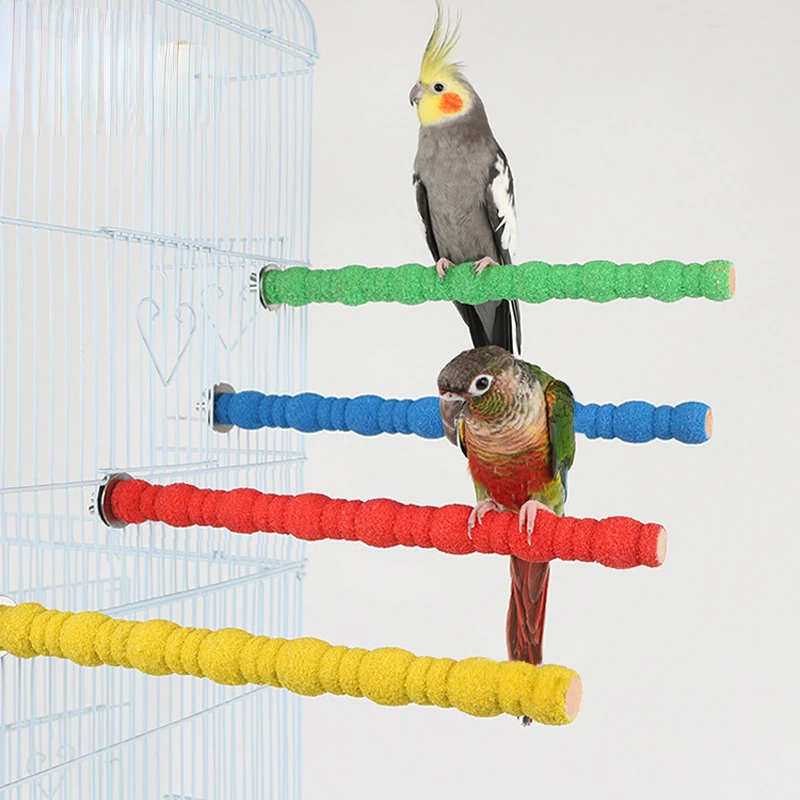 Vibrantly Colored and Eye-catching Wooden Parrot Stick Toy - Entertaining Bird Toy for Your Feathered Friends - Stand Rack for P