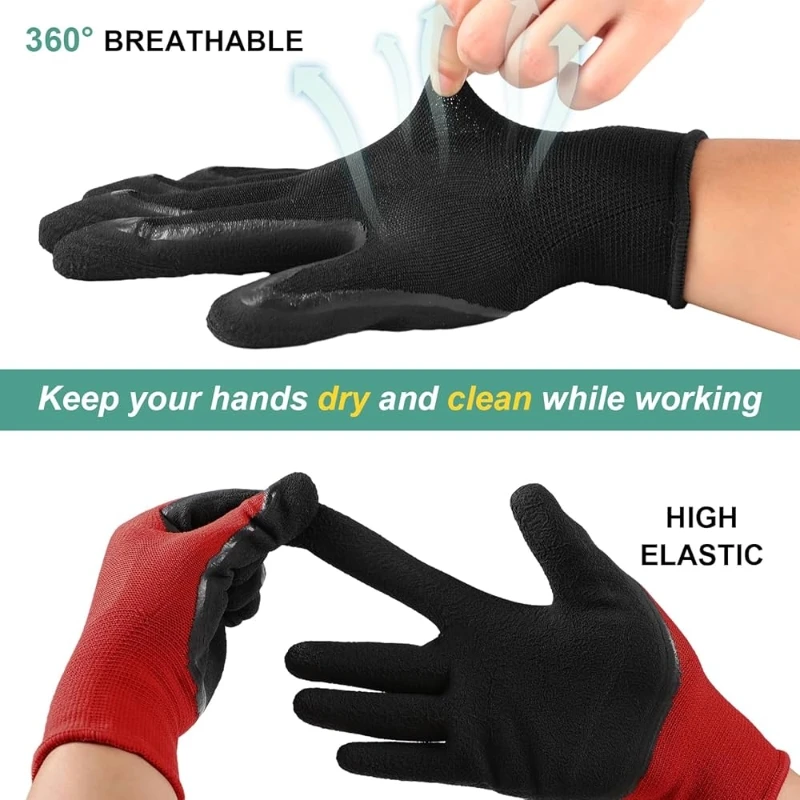 20PCS PU Coated Safety & Work Gloves Ultra-Thin Seamless Knit Gardening Working Gloves with Grip for Men Women Yard Lawn Outdoor