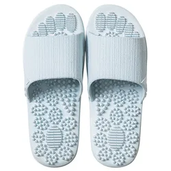 Anti Slip Massage Home Slippers for Women Summer Fashion Couples Bathroom Home One Line PVC Slippers