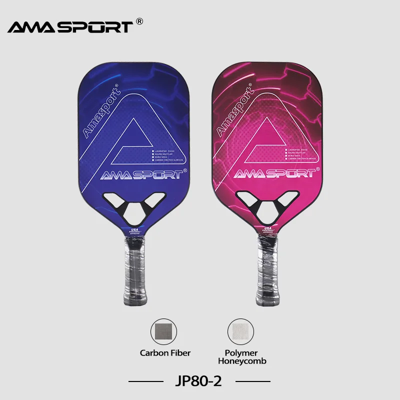 

AMASPORT Pickleball Paddles Light Weight Carbon Fiber Thermoformed Durable Edge Boy Blue Girl Pink Palas De Padel