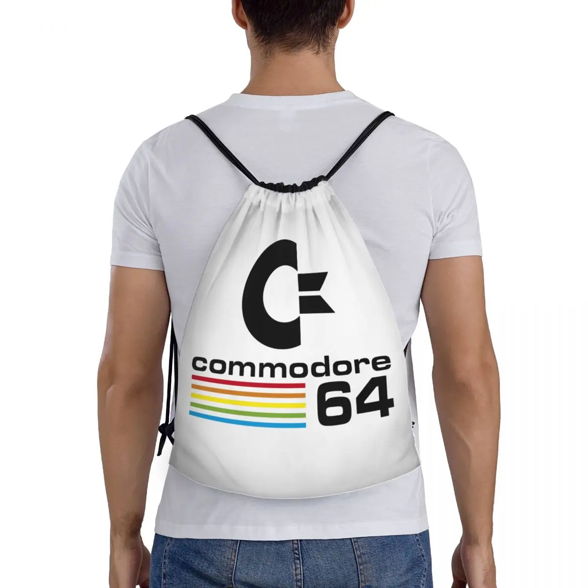 Custom Commodore 64 Drawstring Bags Men Women Lightweight C64 Amiga Computer Sports Gym Storage Backpack