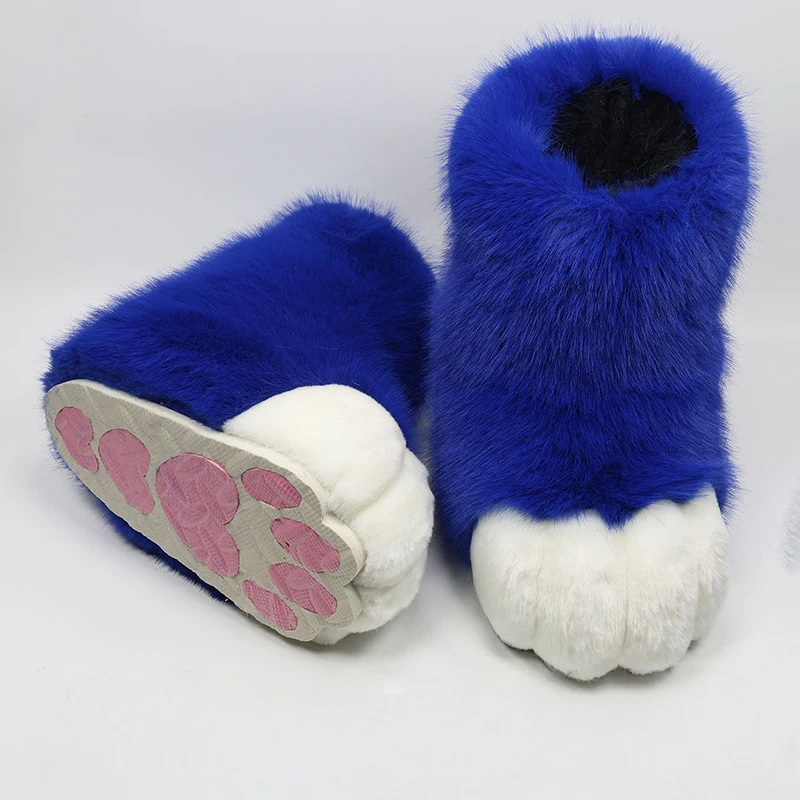 Harige Kat Poot Schoenen Pluizige Laarzen Meisjes Schoenen Beest Poot Schattig Pluche Kig Fursuit Dierenvoet Sokken Anime Party Cosplay Kostuum