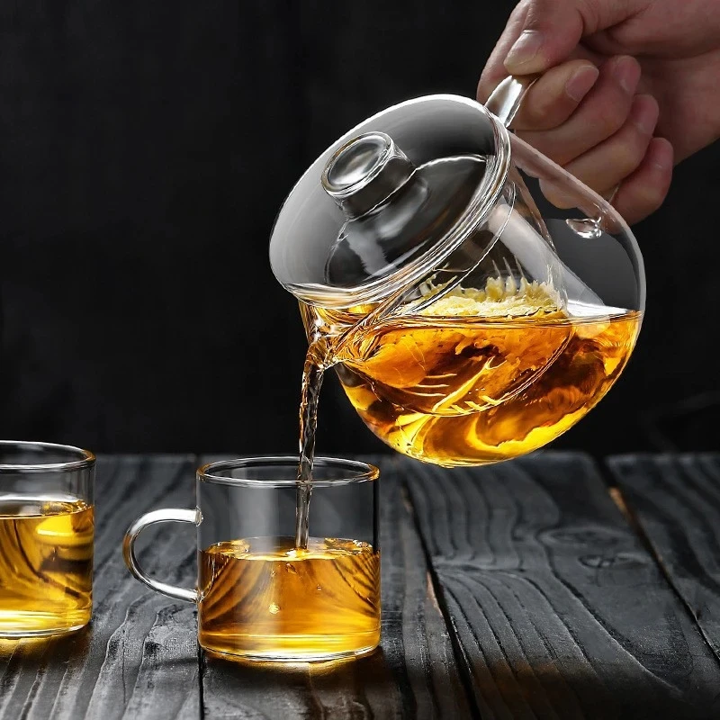 Glass Teapot Penguin Shape Chinese Tea Ceremony Transparent Teawear Set Cup Filter High Boron Silicon Pot 480/600ML