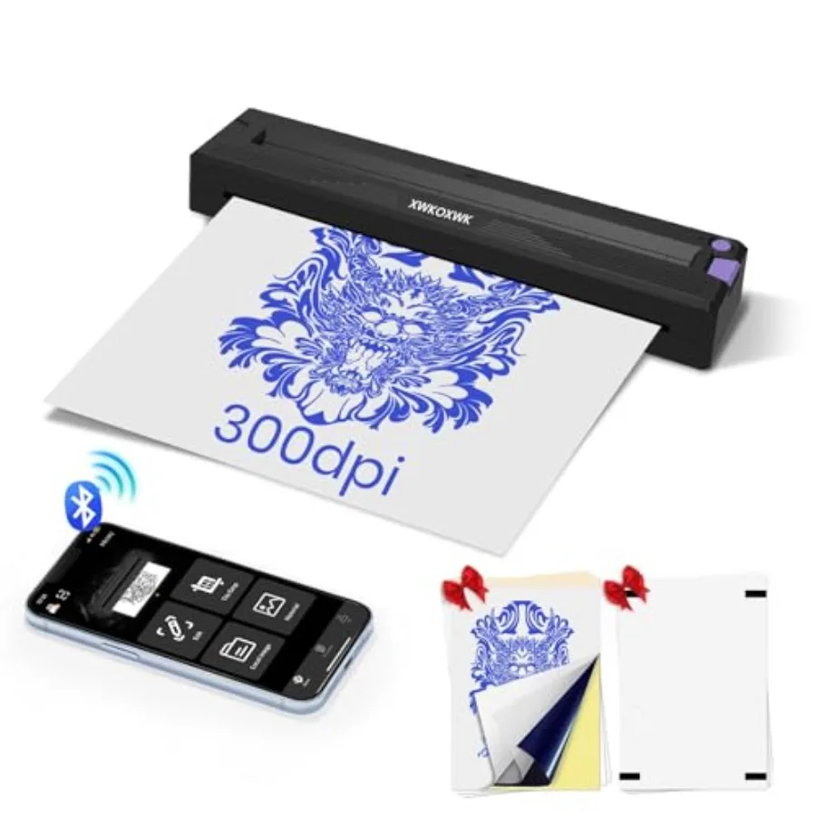 

Tattoo Stencil Printer Machine for Tattoo ArtistsandBeginners, Newly Upgraded, with 3pcs Tattoo Transfer Paper, Compatible with