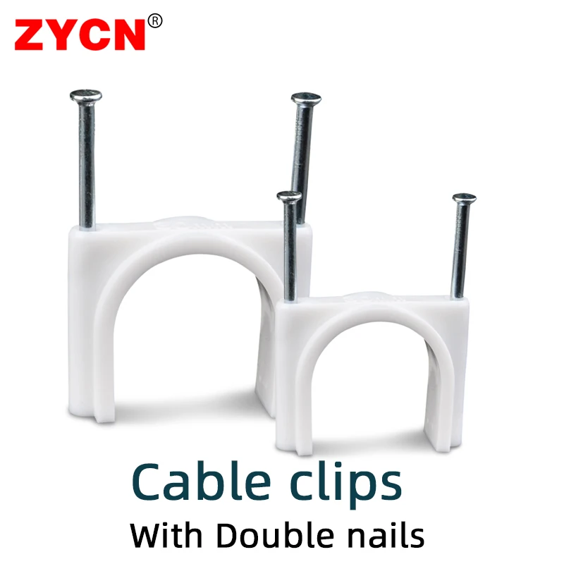 더블 네일 원형 케이블 와이어 클립, 관리 전기 코드 타이 거치대 원형 식물 등반 벽 네일 블랙, 30mm, 32mm, 35mm, 40mm, 50mm