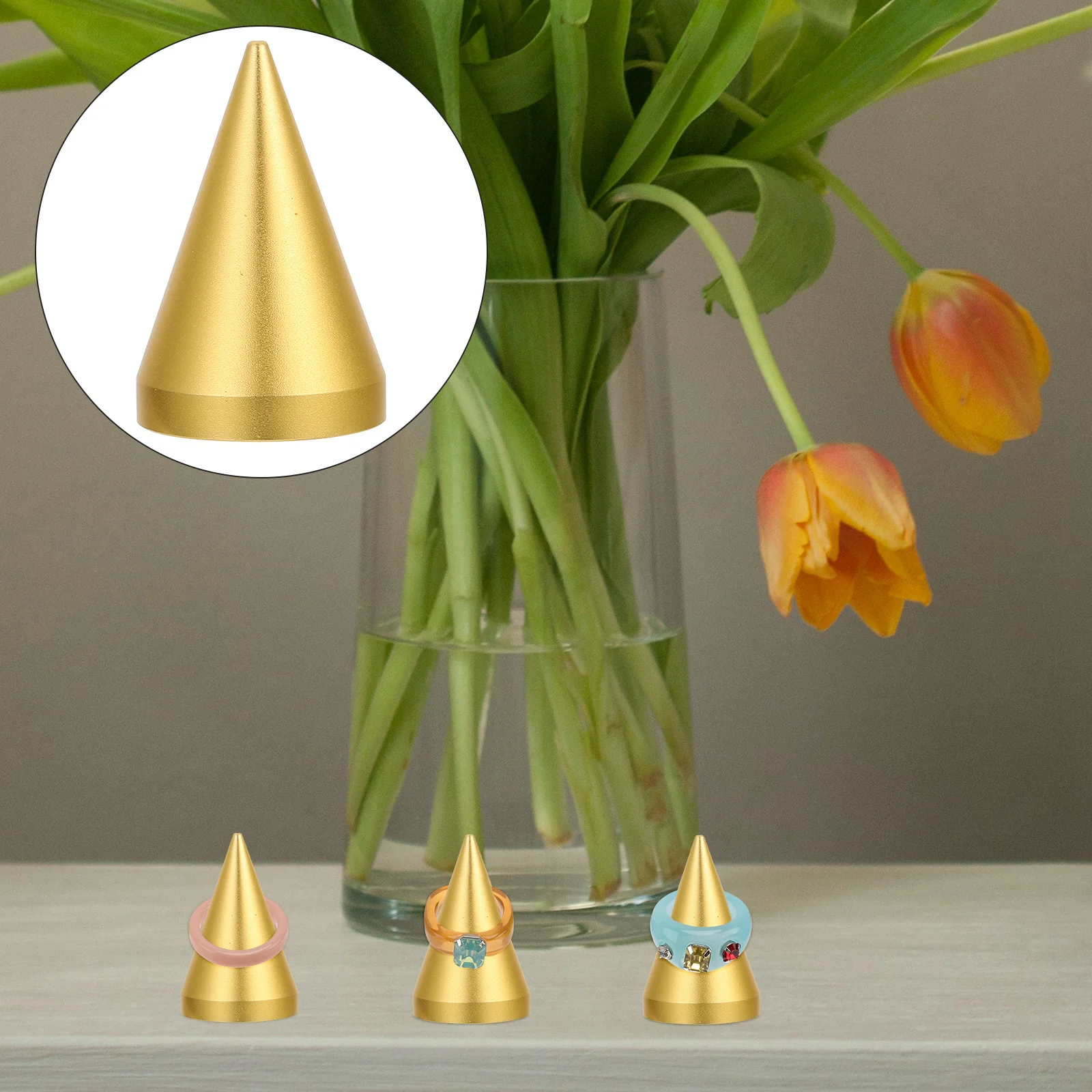 

Ring Support Holder Tower Shape Ring Jewelry Display Stand Sturdy Trustworthy Multiple Jobs Rings Exhibition Counters