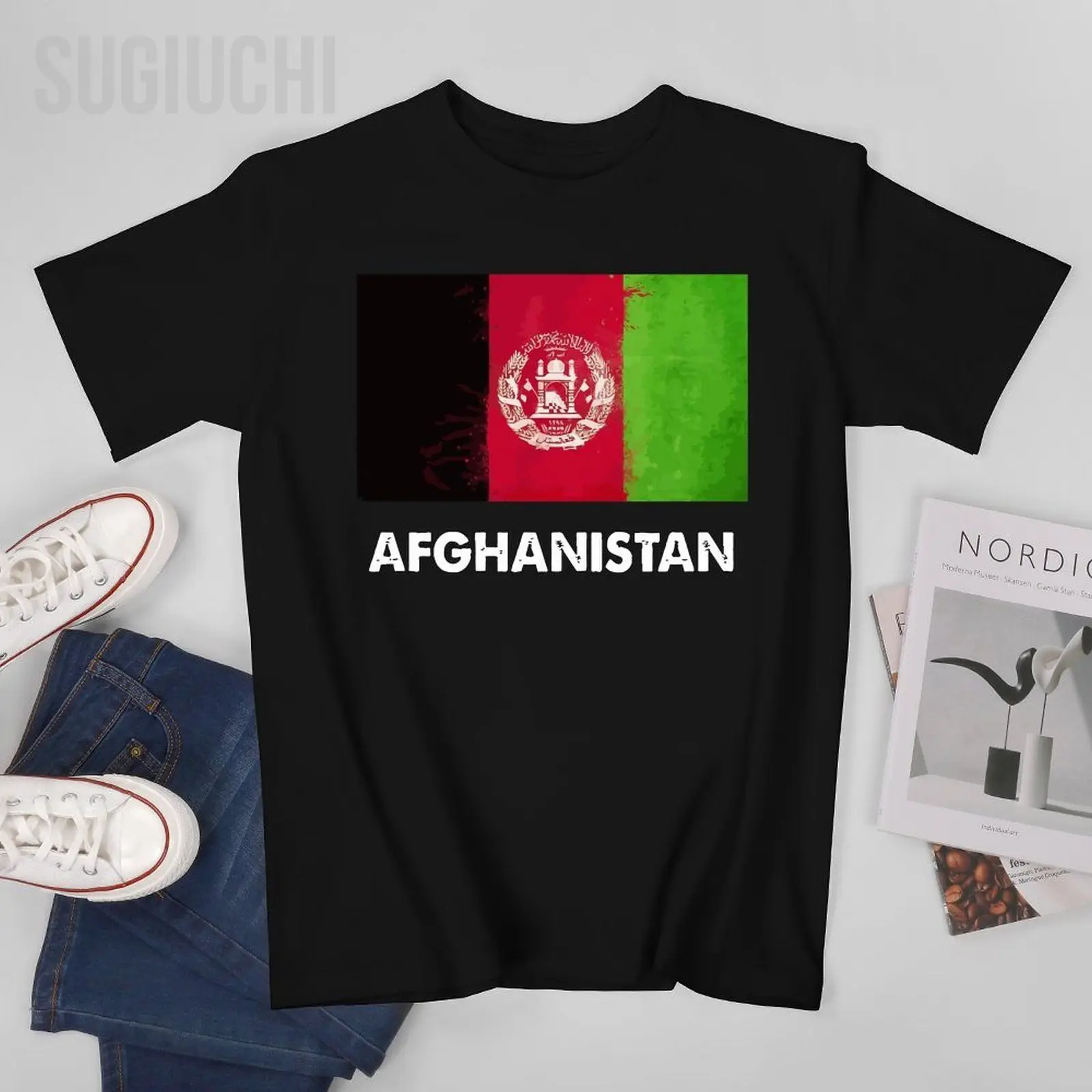Men Vintage Afghanistan Flag AFGHAN FLAG Tshirt Tees O-neck T Shirts Women Boys 100% Cotton Short T-Shirt Unisex All Seasons