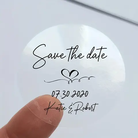 Custom Transparent Round Stickers 4-8cm Personalized Business Car Water Bottle Decals Wedding Labels Available in Multiple Sizes