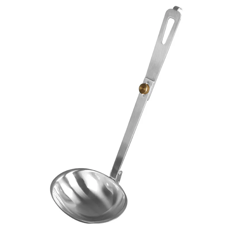 Outdoor Camping Tableware, Foldable Spoon, Soup Ladle, Stainless Steel, Abrasion-resistant, Cooking Spoon, Utensil, Spoon Tool