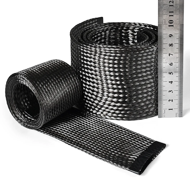 Kohlefaser 2MM-40MM Buchse Hochtemperaturbeständige Geflochtene Netz-Buchse Drahtummantelung Hochfeste Schutzhülle – Detail 2