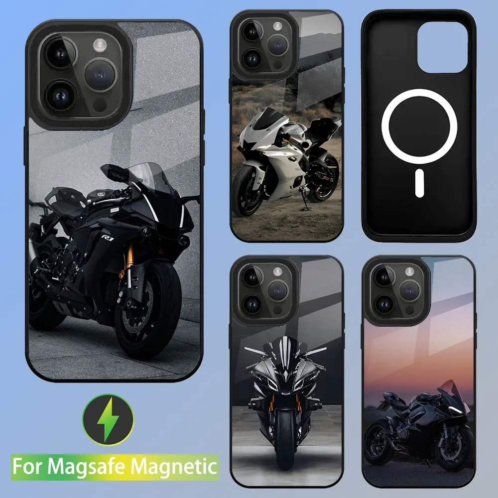 Sport Y-Yamahaes-S Cool Motorrad Phone Case For iPhone 15,14,13,12,11,Plus,Pro,Max Mini Magsafe Magnetic Wireless Charging