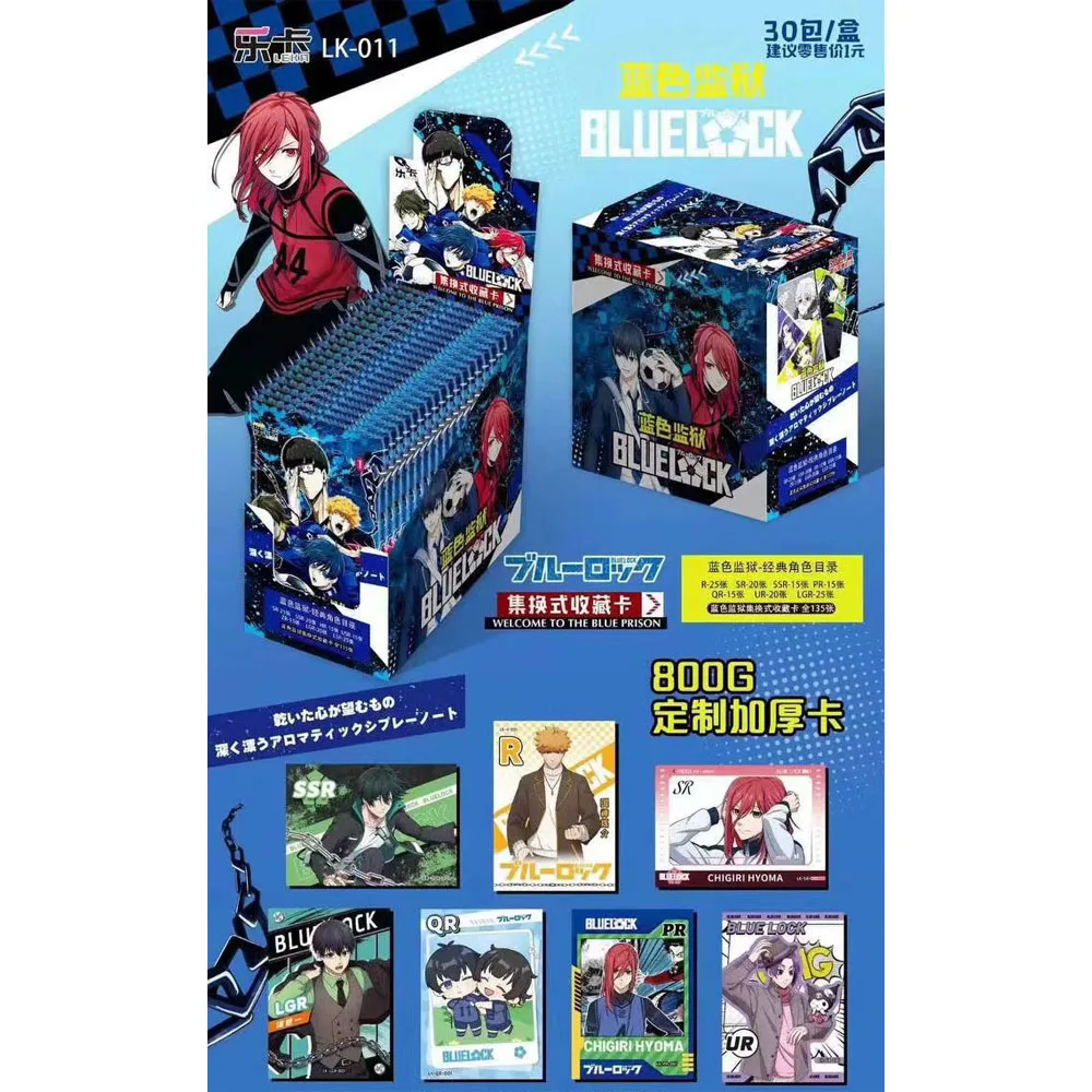 New Original BLUE LOCK collect cards  Leka series  Anime Popular Characters Isagi Yoichi Chigiri Hyoma Card Toys Gifts box