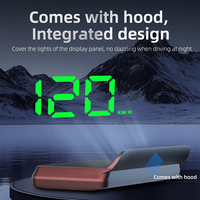 W2 HUD Head Up Display GPS Universal Car Supplies Speedometer KMH Type-c USB Cable Dual Data Plug and Play Intelligent Display