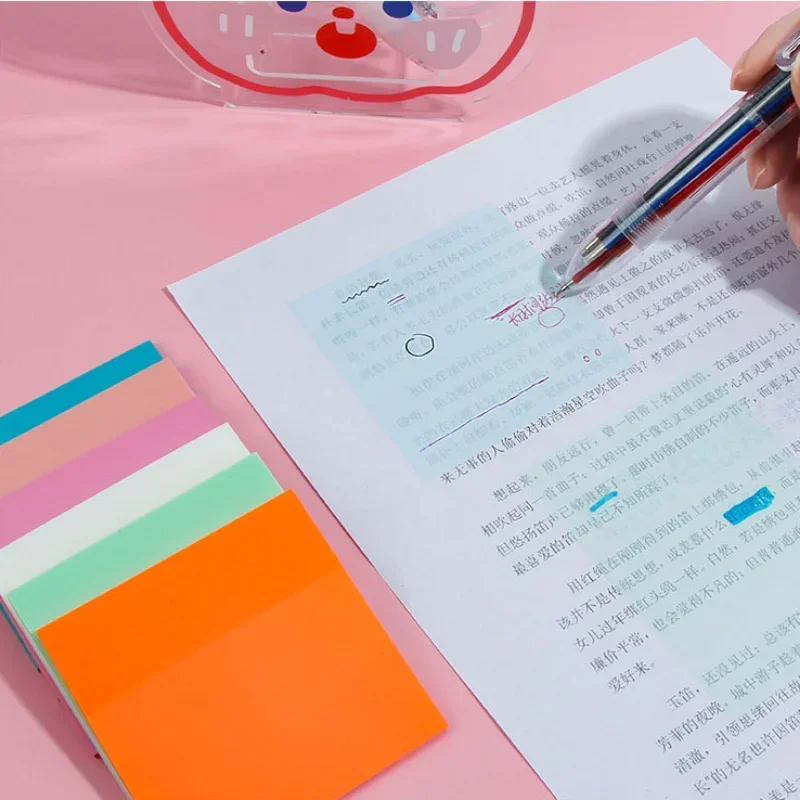 50Sheets/pc Transparent PET Sticky Note Square Shape Waterproof Memo Pad for Students Staff Stationery Notepad Portable Notebook