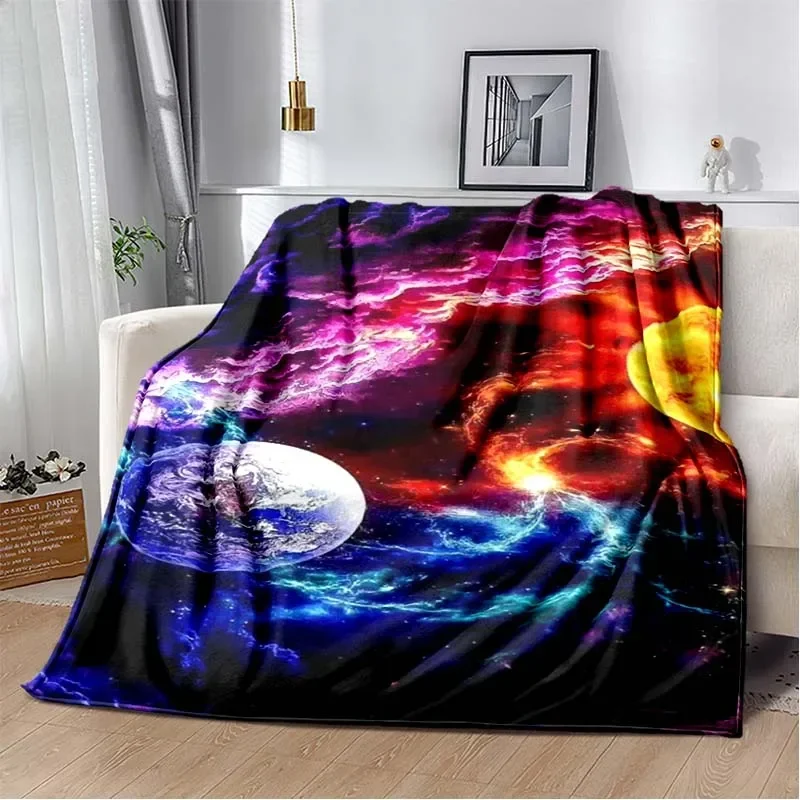 

Star Sky Planet Series Linen Blanket Fashion, Warm, Comfortable, Lightweight Living Room, Sofa Bed, Picnic Portable Blanket