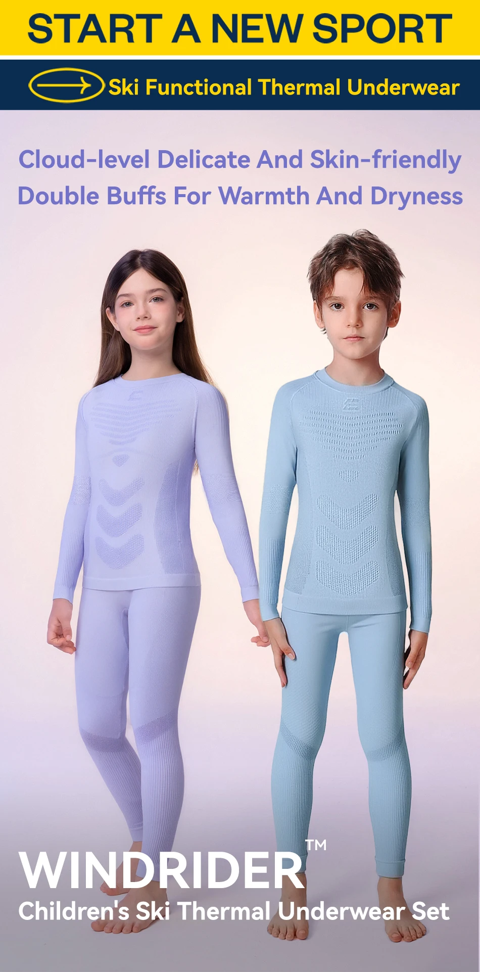 COPOZZ Ski-Thermo-Unterwäsche-Set für Mädchen und Jungen, Kinder, Winter, Outdoor, schnell trocknend, weich, solide, neues Ski-Kleidungsset, Sport – Detail 3
