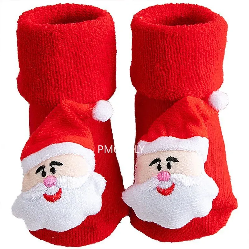 Winter Warm Strip Baby Socks Cute Cartoon Dot Thick Boys Girls Floor Sock Christmas Soft Newborn Toddler Kids Thick Floor Socks