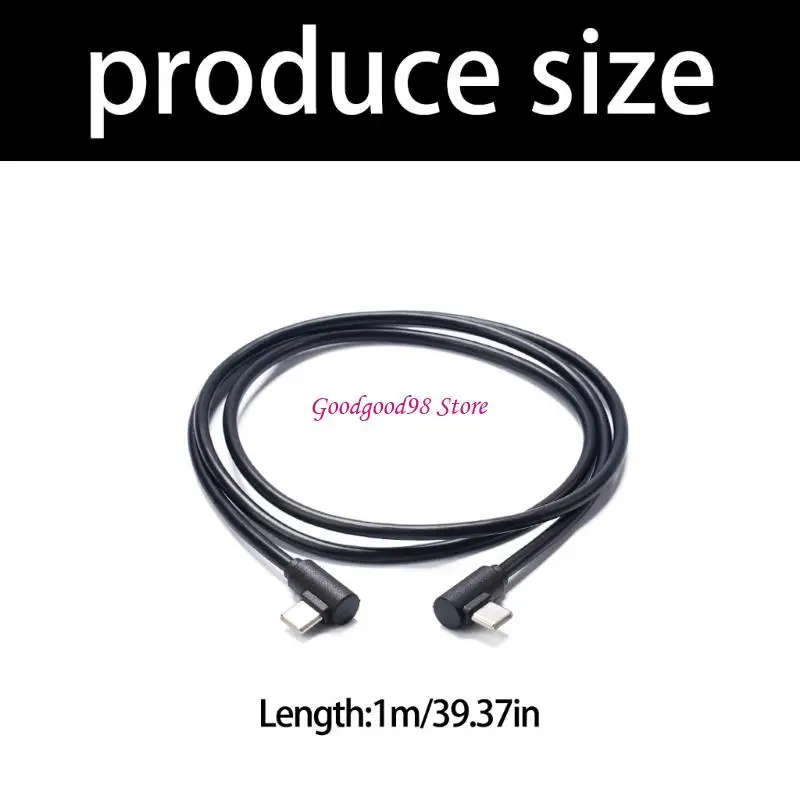 Rechterhoek USB C Cable 60W Power Delivery Quick Charges for Smartphones Tablets W8ec