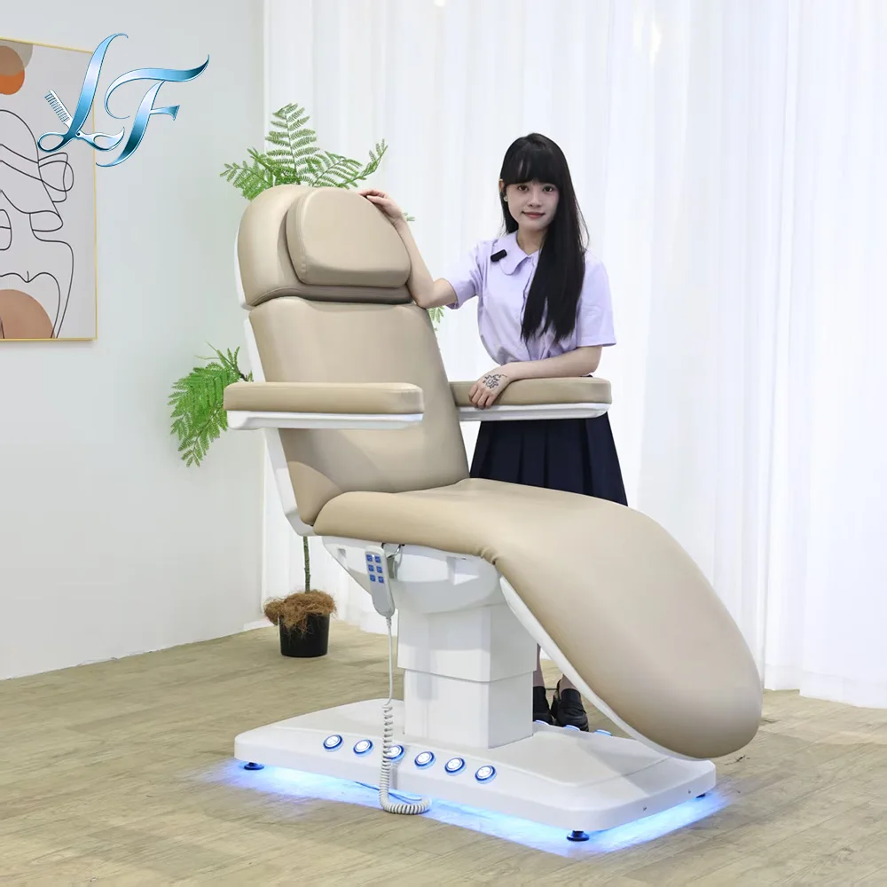 Push Button Control Electric Lifting Adjustment Integrated Bed And Chair Beauty Salon Nursing Service Furniture Professional