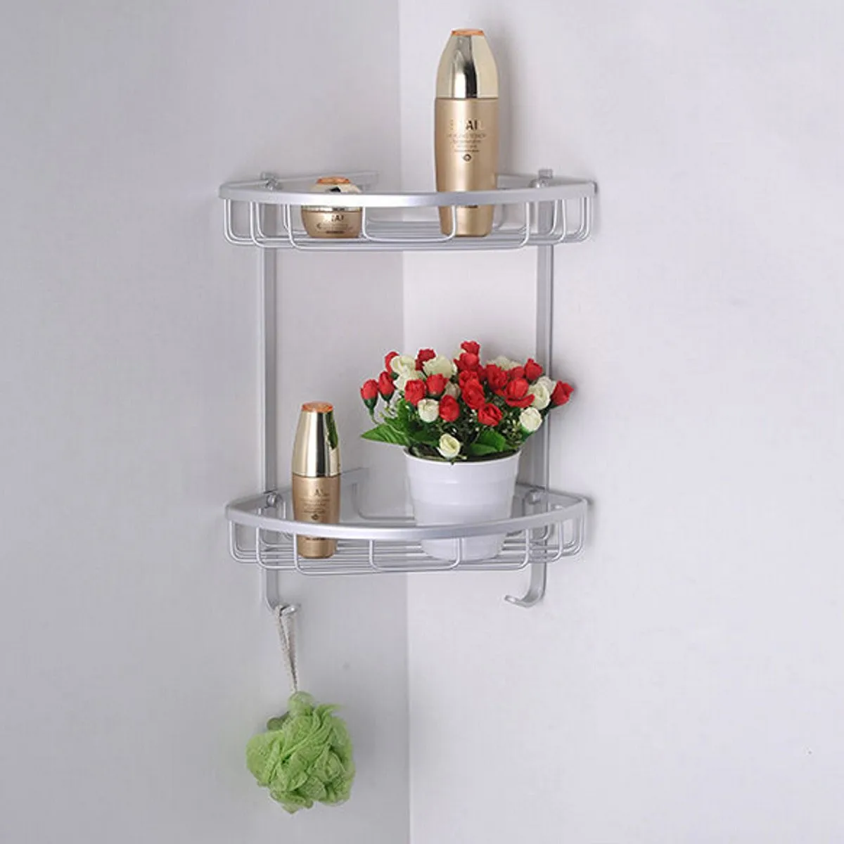 Bathroom Shelves Aluminum Shower Triangular Rack Storage Corner Shelf For Shampoo Soap Cosmetic Basket Holder 2/3 Layer