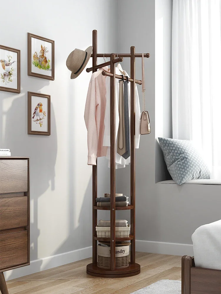 

Digging solid wood rotating hangers, bedroom floor hangers, living room indoor coat racks, home door clothes racks