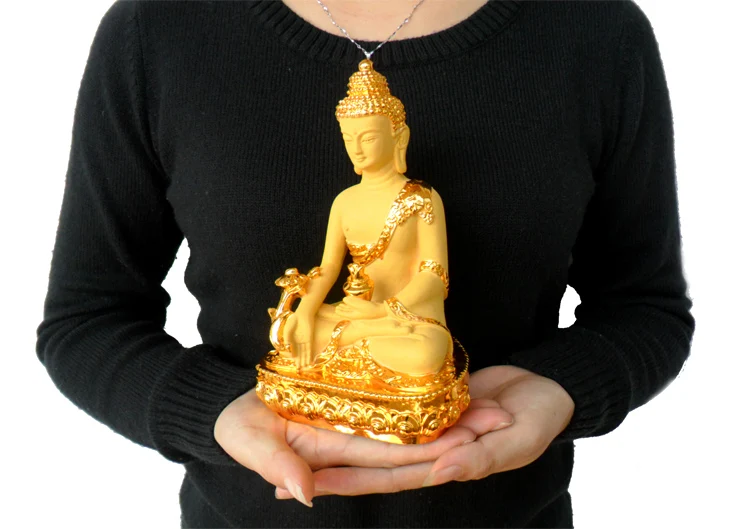 Special Offer-GOOD Buddhism HOME family lobby Effective gold the Medicine Buddha FENG SHUI statue -FREE SHIP