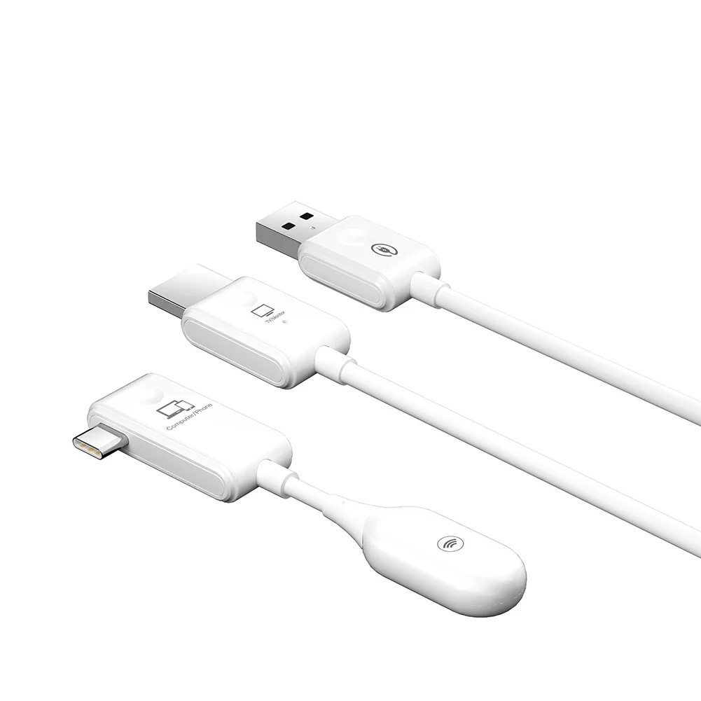 USB Wireless Projection Screen 1080P Transmitter and Receiver for Wireless HD Video Connection with Type C and USB Support