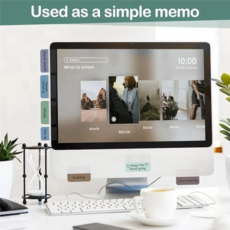 A19E-Sticky Index Tabs Multicolor Self-Adhesive Book Tabs Writable Page Tabs Transparent For Notebooksfiles