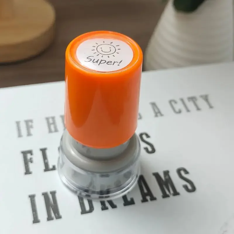 Uroczy, fantazyjny, wielokolorowy stempel dla nauczyciela lub zabawny stempel dla dzieci z niestandardowym logo, artykuły papiernicze, stempel biurowy OEM