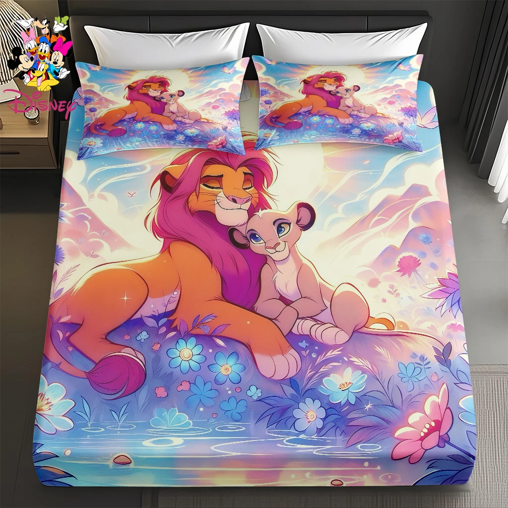 طقم ملاءات ديزني ليون كينج سيمبا ونالا مكون من 2/3 قطعة بطباعة رقمية لتزيين غرفة النوم والمهاجع