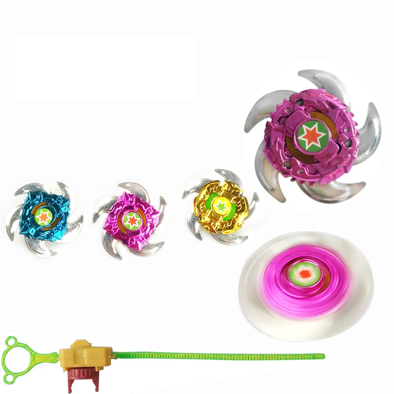 1PC Funny Spinning Pull Rod Top 3D Rotating Metal Plating Gyroscope Magic Spin The Battle Top Gyro Toys Children Boy Girl Gift